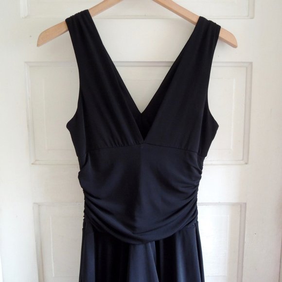 IZ Byer Black Ruched Cocktail Dress Tulle Flounce Underskirt M - Picture 7 of 10